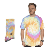 Regenboog Draaikolk T-Shirt & Sok Combo