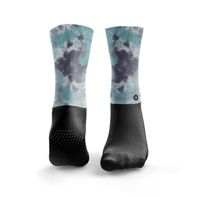 Reformer Pilates Tie-Dye Donkerblauw & Turquoise Sokken