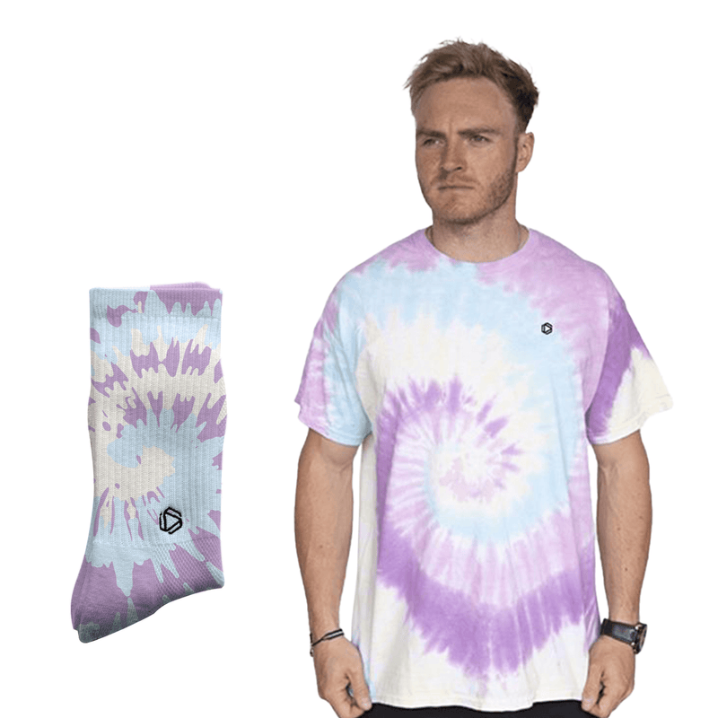 Pastel Draaikolk T-Shirt & Sok Combo