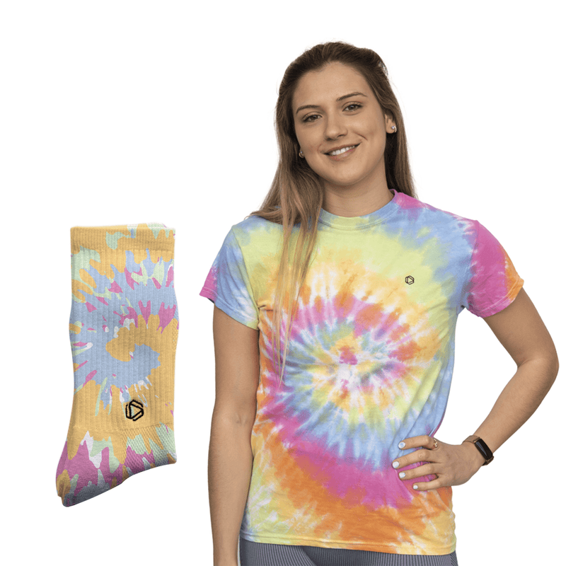 Regenboog Draaikolk T-Shirt & Sok Combo